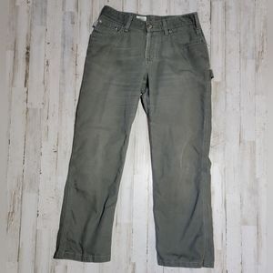 Carhartt Carpenter Duck Canvas Pants Moss